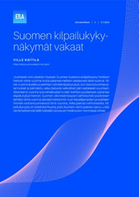 Lataa: Suomen kilpailukykynäkymät vakaat (Etla Erikoisartikkeli 5)