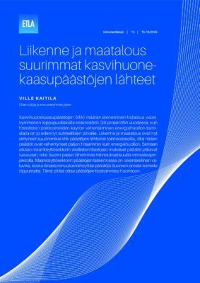 Lataa: Etla Erikoisartikkeli 15: Päästöennuste syksy 2025